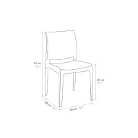 PAZZO DESIGN Sedia Alberto set da 4 sedie bianco, Polipropilene