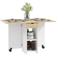 Tavolo da Pranzo Pieghevole, Tavolo da Cucina Estensibile, per 2-4 Persone, 2 Ali, 120 x 72 x 75 cm, Rovere