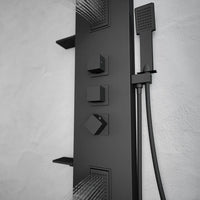 Pannello doccia termostatico in alluminio nero opaco a 3 funzioni | Niagara