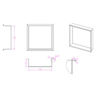 Nicchia da parete 30x30 acciaio spazzolato profondità 8cm glamour