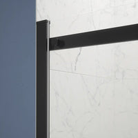 Porta doccia 140cm apertura scorrevole profili nero opaco vetro 8mm trasparente h195 | Creta