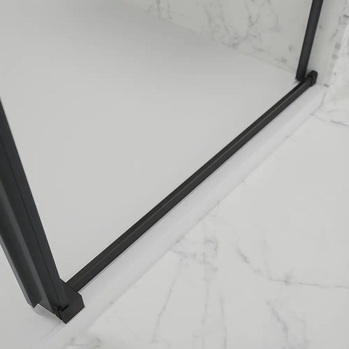 Porta doccia 140cm apertura scorrevole profili nero opaco vetro 8mm trasparente h195 | Creta