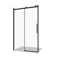 Porta doccia 140cm apertura scorrevole profili nero opaco vetro 8mm trasparente h195 | Creta