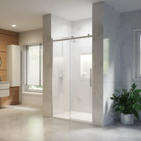 Porta doccia 130cm apertura scorrevole profili cromo vetro 8mm h195 | Creta