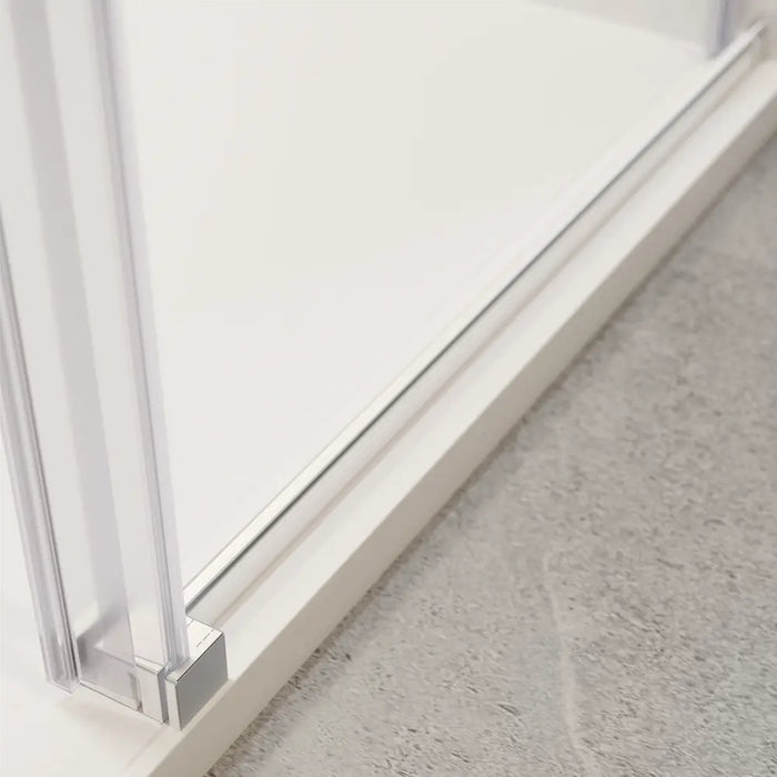 Porta doccia 130cm apertura scorrevole profili cromo vetro 8mm h195 | Creta