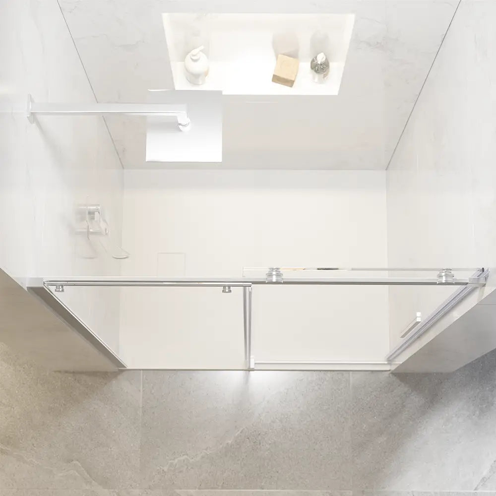 Porta doccia 110cm apertura scorrevole profili cromo vetro 8mm h195 | Creta