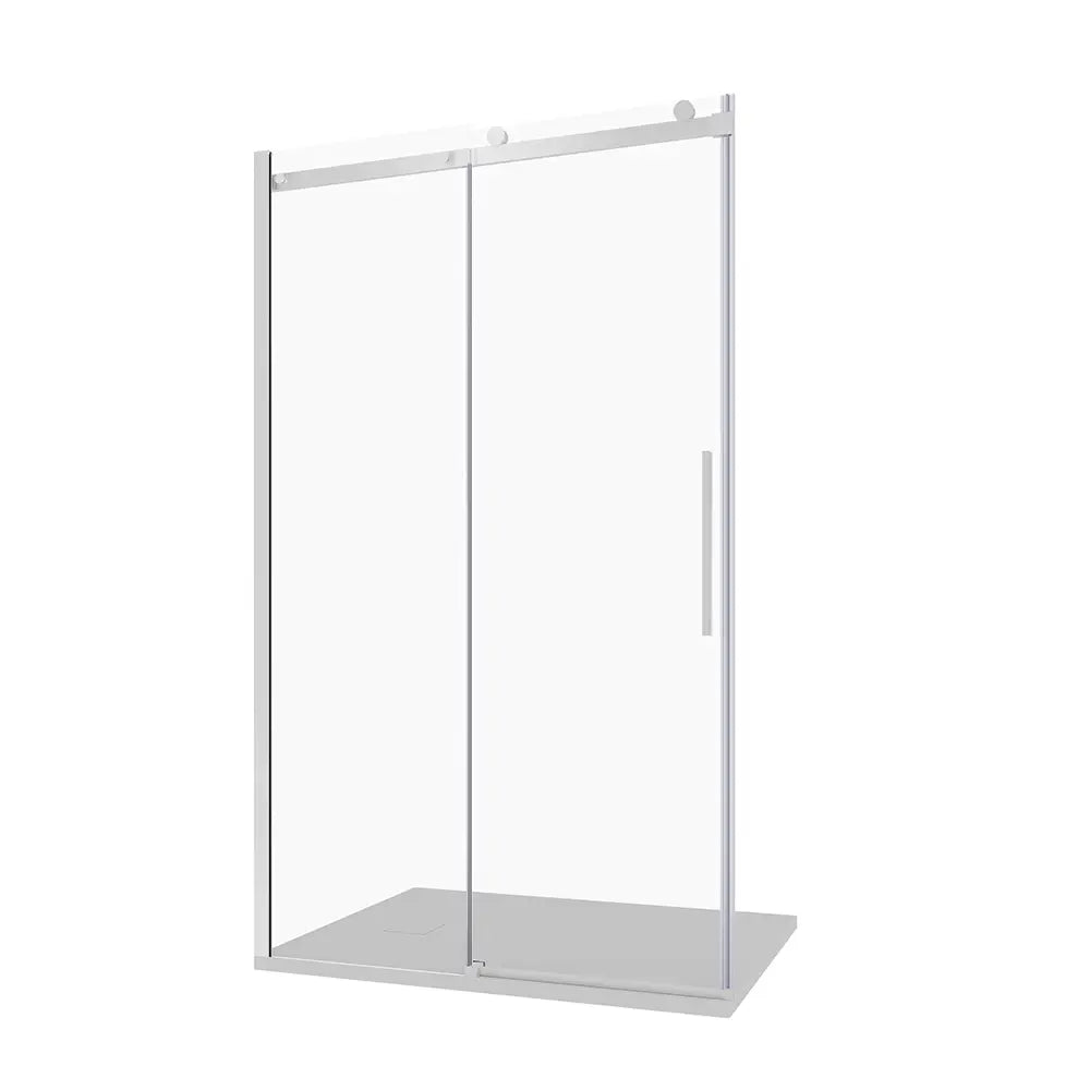 Porta doccia 130cm apertura scorrevole profili cromo vetro 8mm h195 | Creta