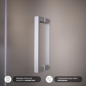 Porta doccia 100cm apertura a libro vetro 6mm opaco  | Aruba