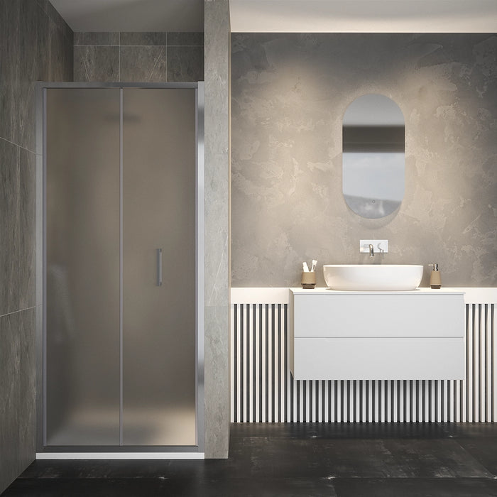 Porta doccia 100cm apertura a libro vetro 6mm opaco  | Aruba