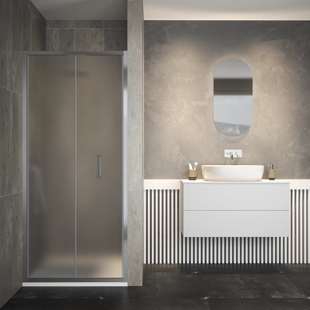 Porta doccia 80cm apertura a libro vetro 6mm opaco  | Aruba