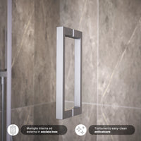 Porta doccia 90cm apertura a libro vetro 6mm trasparente  | Aruba