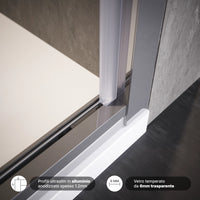 Porta doccia 90cm apertura a libro vetro 6mm trasparente  | Aruba