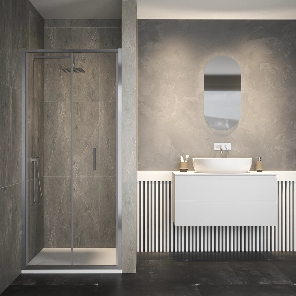 Porta doccia 80cm apertura a libro vetro 6mm trasparente  | Aruba