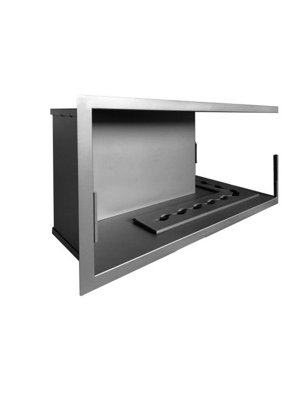 NILLA CORN - Biocamino angolare caminetto a bioetanolo da incasso. Apertura Destra -  Capienza Bruciatore 15,4L