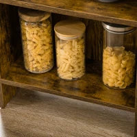 Bancone Bar Pieghevole Stile Industriale con Scaffale a 3 Ripiani, 120x76x91.4cm