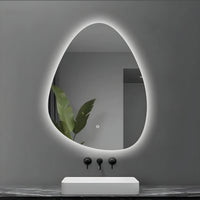 Specchio 5 mm a goccia retroilluminato led interruttore touch pvc e mdf *** misure 60x80 cm, tonalità dimmerabile 27...