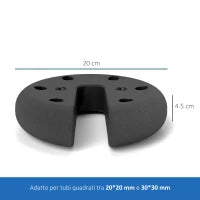 Base per Tenda 4pz Riempito con Cemento Peso 8.8kg Φ20 × 4.5cm