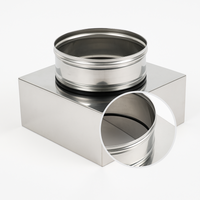 Riduzione quadra tonda 350x350 - Ø 300 mm, acciaio inox sp. 0,5 mm canna fumaria