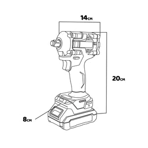Nomos 20 - Avvitatore a impulsi 400nm a batteria Alfa Line, 2 batterie 4a + caricabatterie