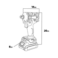 Nomos 20 - Avvitatore a impulsi 400nm a batteria Alfa Line, 2 batterie 2a + caricabatterie