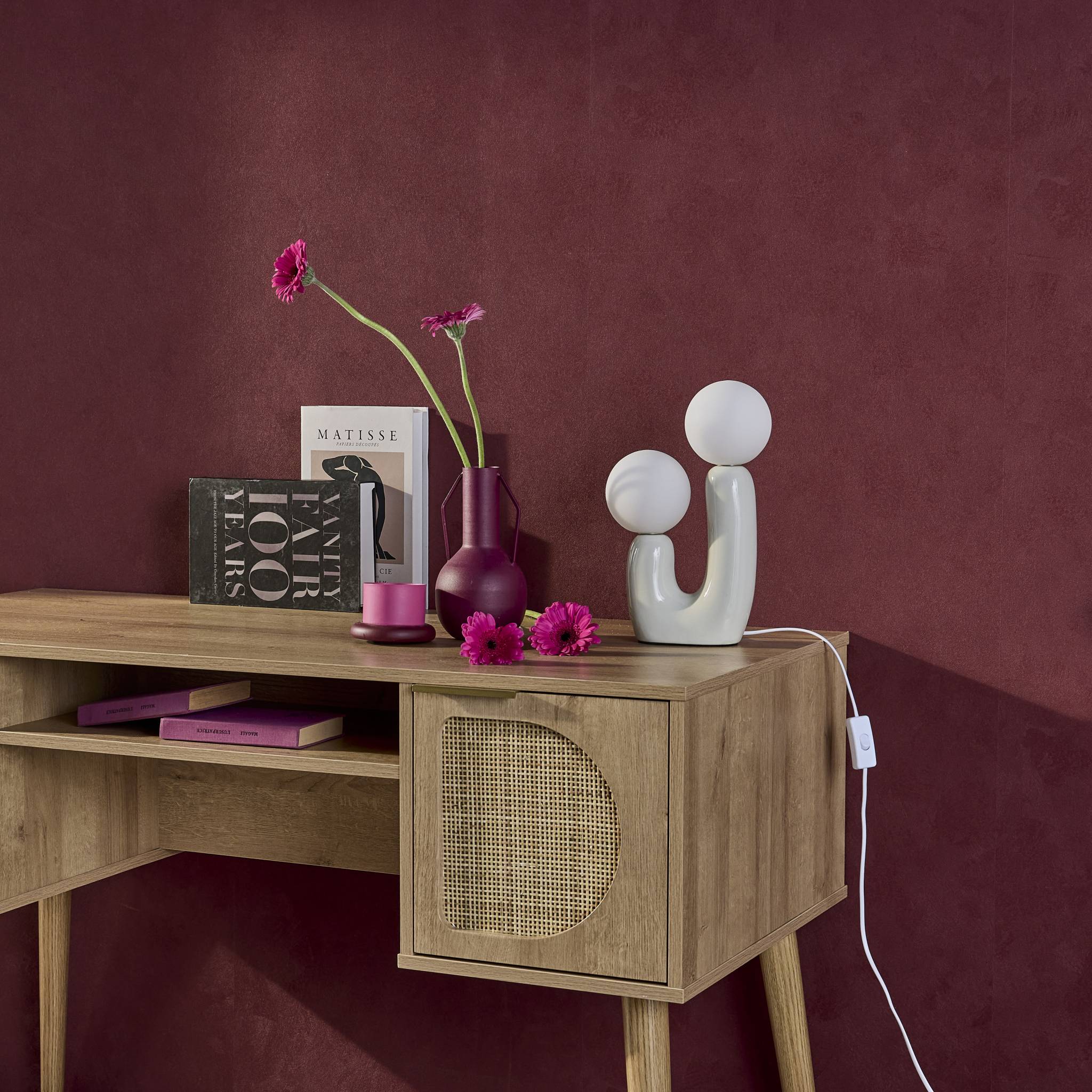 Lampada da tavolo organica ceramica e vetro h 31cm, beige