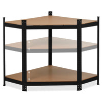 Nook - Scaffale angolare per carichi pesanti in metallo e MDF con 5 ripiani regolabili 180x75x40 cm