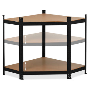 Nook - Scaffale angolare per carichi pesanti in metallo e MDF con 5 ripiani regolabili 180x75x40 cm