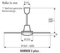 NORDIK INTERNATIONAL PLUS 120 LG, Ventilatore senza Luce, Vortice