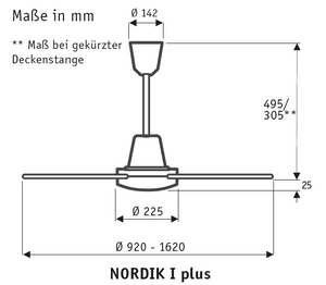 NORDIK INTERNATIONAL PLUS 140 LG, Ventilatore senza Luce, Vortice