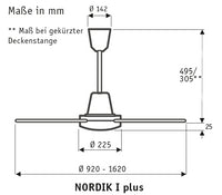 NORDIK INTERNATIONAL PLUS 140 LG, Ventilatore senza Luce, Vortice