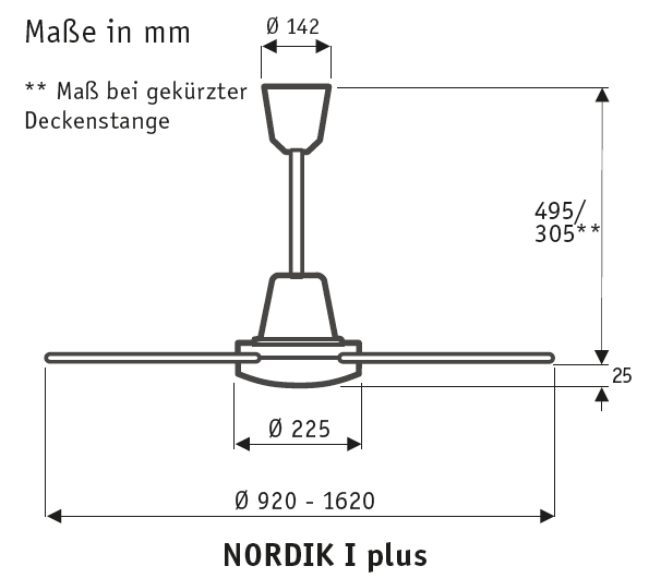 NORDIK INTERNATIONAL PLUS 140 LG, Ventilatore senza Luce, Vortice