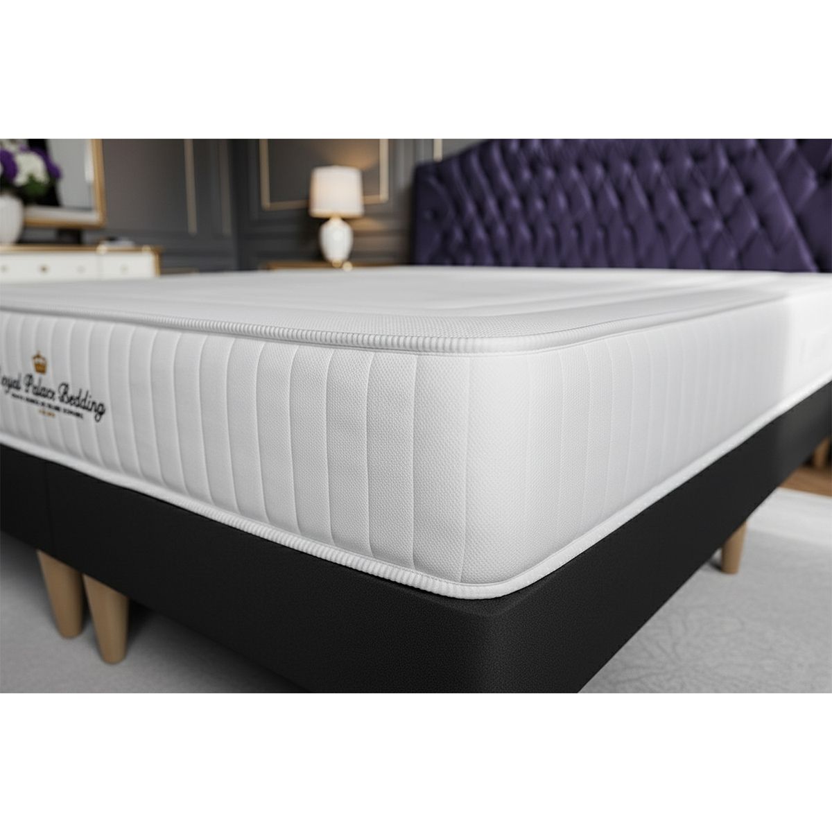 Pacchetto letto completo - Materasso 180x200cm + Box spring con doghe (kit) + 2 cuscini + Piumino - Nottingham