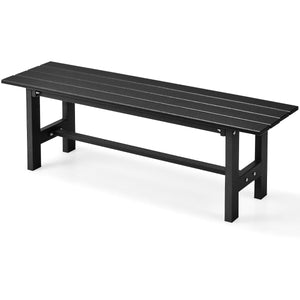 Panca da giardino per 2 persone 120 x 36 x 405 cm ultraresistente ed ergonomica stile moderno HDPE nero 20_0010558