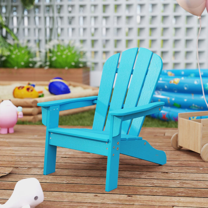 Sedia adirondack da campeggio per bambini con design ergonomico per patio, Sedia da giardino per bambini da 3 a 8 anni Blu-Poltrone e sdraio