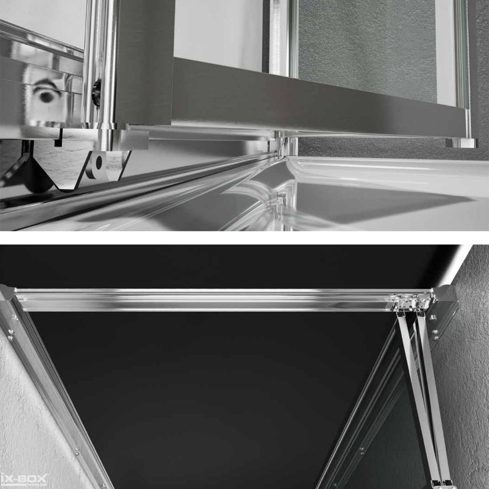 Porta doccia a soffietto book per nicchia con apertura totale cristallo temprato stampato *** misure 76-80xh190 cm st...