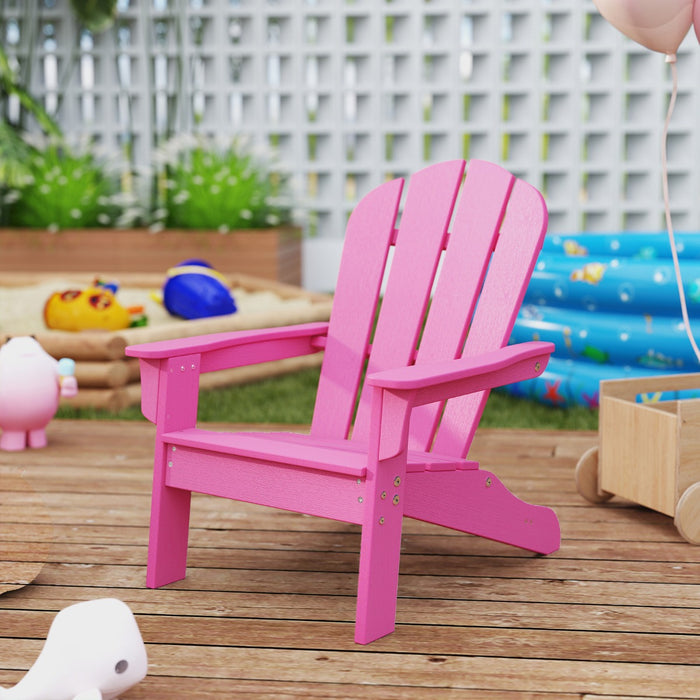 Sedia adirondack da campeggio per bambini con design ergonomico per patio, Sedia da giardino per bambini da 3 a 8 anni Rosa-Poltrone e sdraio