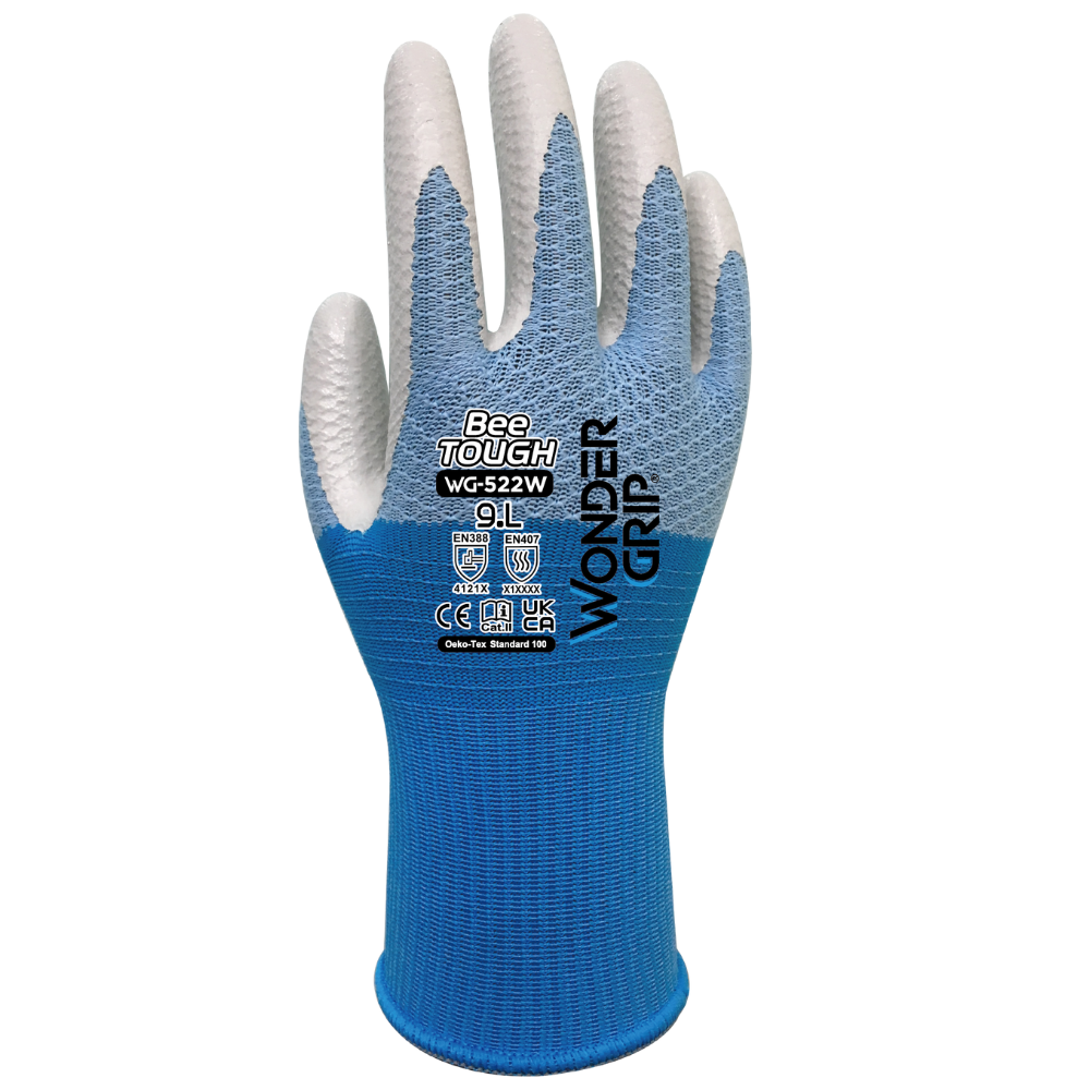 Guanti lavoro bee-tough ultraleggeri bianco celeste resistenza calore wondergrip *** misura 2 extralarge - xxl, confe...