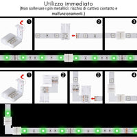 Connettore angolare per striscia led rgb 10mm alta qualità optonica 6621