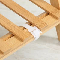 Fioriera da Esterno a 3 Livelli in Bambù con Design Rialzato e Pieghevole, 100x39x97 cm, color Legno