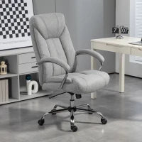 Sedia da Ufficio Ergonomica con Schienale Alto, Rivestimento Traspirante, Altezza Regolabile, Grigio