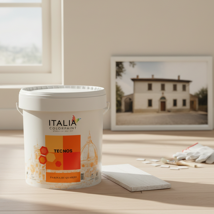 Farina di quarzo acrilica idrorepellente per muri esterni *** formato 4 lt, confezione 1