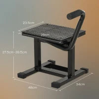 DURHAND Cavalletto Alzamoto in Acciaio max 150kg con Superficie in Gomma e Manovella, 48x34x43 cm, Nero