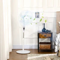 Ventilatore Da Pavimento Ø 44 cm Regolabile In Altezza Oscillante Silenzioso 45 W Con Telecomando Timer 3 Modalità 3 Velocità