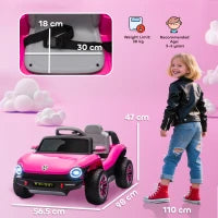 Auto Elettrica per Bambini di +3 Anni, Volkswagen E-Buggy, 12V con Telecomando 2,4 G Ruote con Sospensione, Rosa