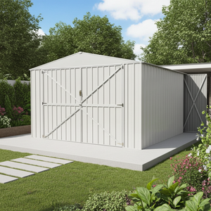 Box garage auto lamiera capanno in Acciaio Zincato 360x600cm x h2.32m - 346KG - 21,6mq - BIANCO