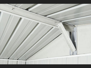 Box in Acciaio Zincato casetta attrezzi in lamiera 276x260cm x h2.12m - 110KG - 7,2mq- BIANCO