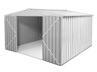 Box in Acciaio Zincato garage attrezzi lamiera 360x3.45cm x h2.12m - 150KG - 12,42mq - BIANCO