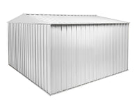 Box in Acciaio Zincato garage attrezzi lamiera 360x3.45cm x h2.12m - 150KG - 12,42mq - BIANCO
