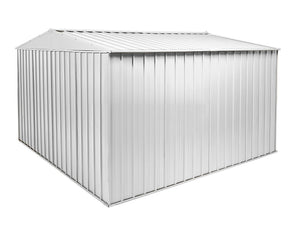 Box in Acciaio Zincato garage attrezzi lamiera 360x3.45cm x h2.12m - 150KG - 12,42mq - BIANCO