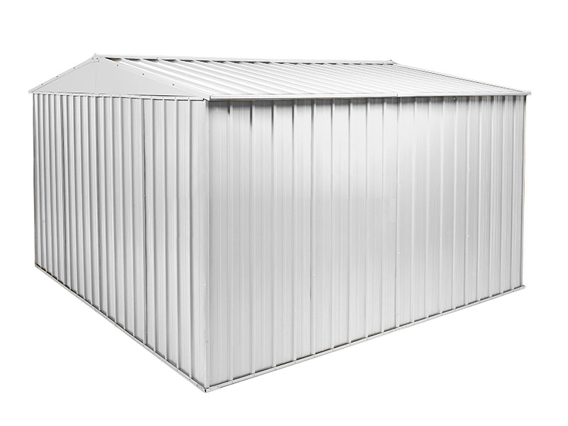 Box in Acciaio Zincato garage attrezzi lamiera 360x3.45cm x h2.12m - 150KG - 12,42mq - BIANCO